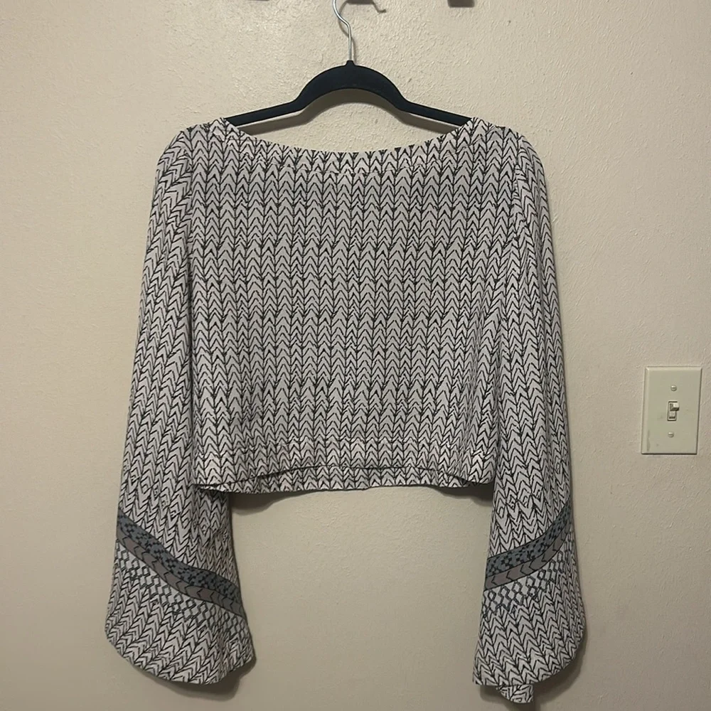 Free People Stars Aligned‎ printed bell sleeve top Size Small